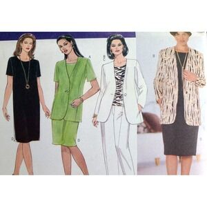 Uncut Butterick 5434 Sew Pattern T-Shirt Dress Pants Jacket Plus Size 16-18W-20W